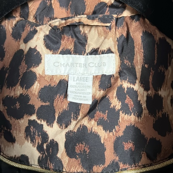 Always in style Leopard! Puffer Vest Charter Club Size Large - Picture 4 of 9
